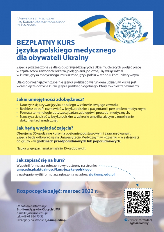 Poster advertising the course in Polish language