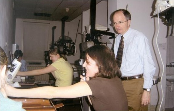 prof. Wingert in optometry class