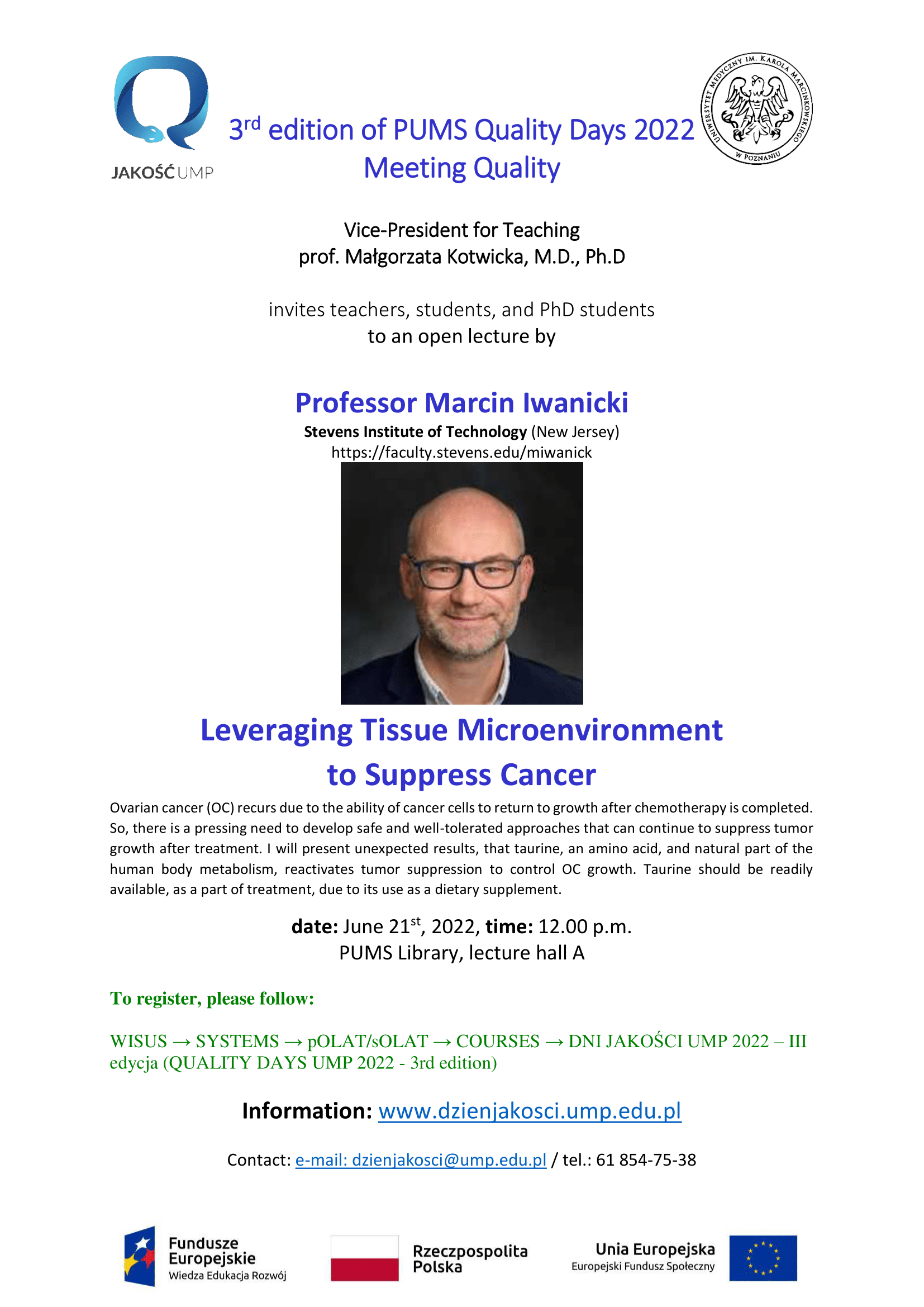 Info poster for lecture